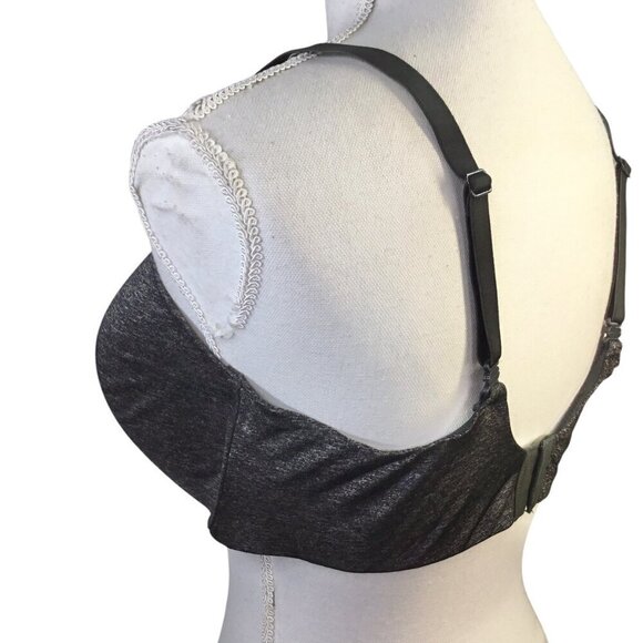 Victoria's Secret Uplift Semi Demi 38DDD Underwire Lined Gray/Black Convertible - Picture 3 of 6